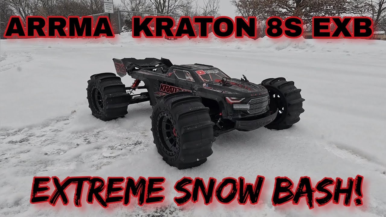 Arrma Kraton 8S EXB Speed Test & Snow Bash vs Traxxas Xmaxx.