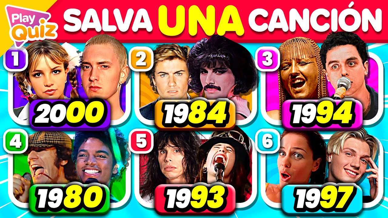 Salva 1 Canción por Cada año 🎙️🎸 [1980 - 2000]  🔊  ¿Qué Canción Prefieres? |  Play Quiz de Música