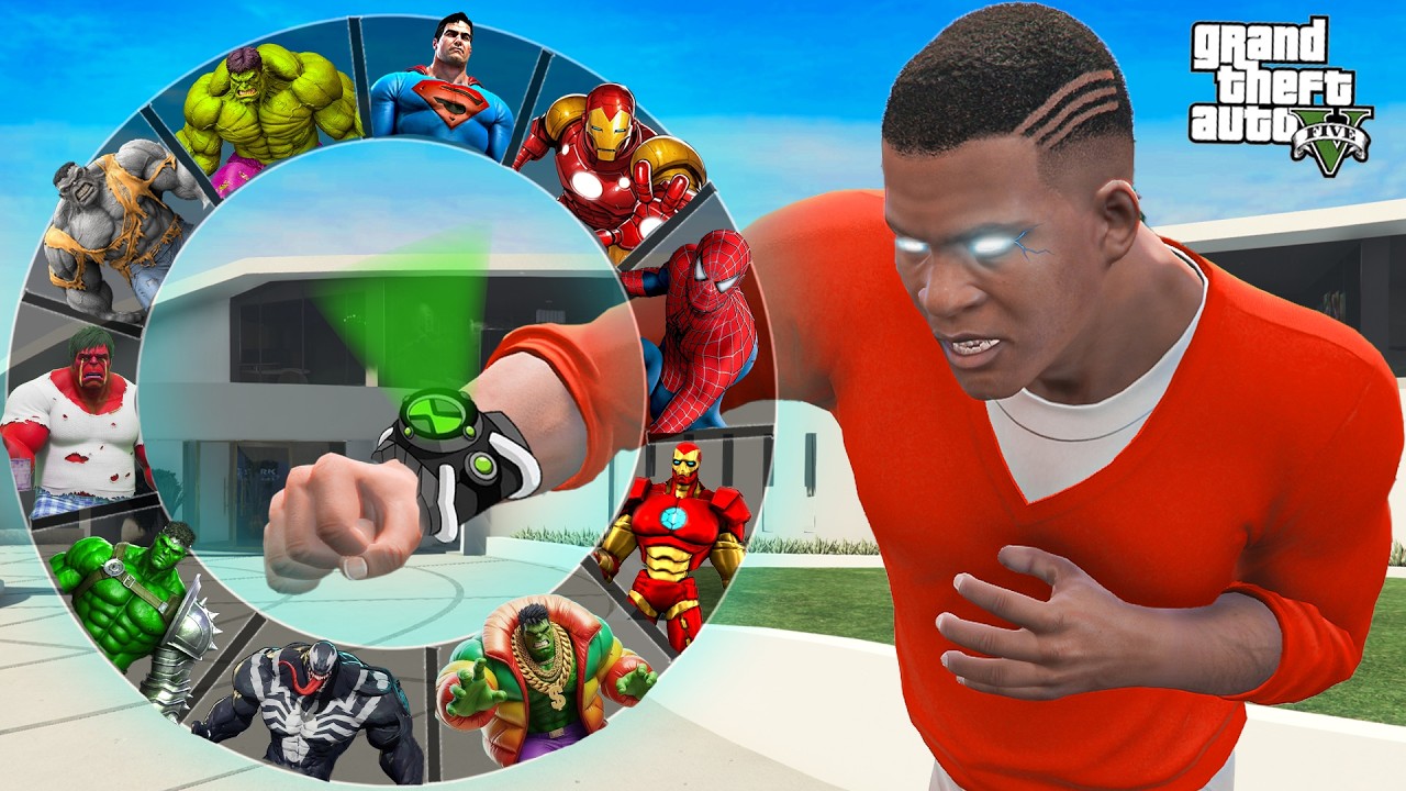 Franklin Try Ben 10 Watch And Upgrade Superhero In GTA 5