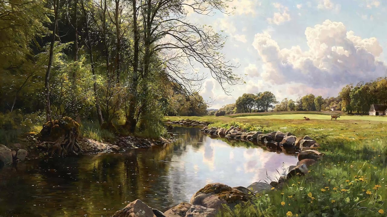By the river - 2-Hour Static Art Screensaver.  ---EcoArtLab • Frame TV & Printable Art