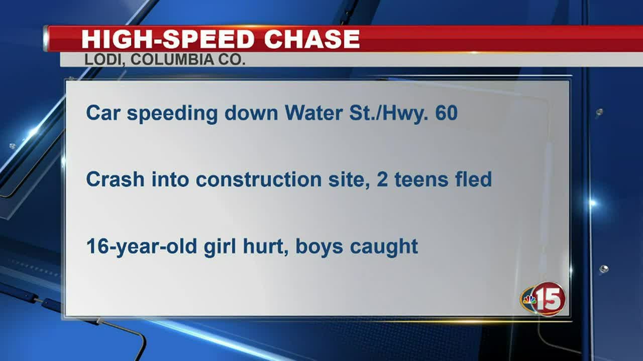Teens caught after high-speed chase ends in construction zone crash, Lodi police say