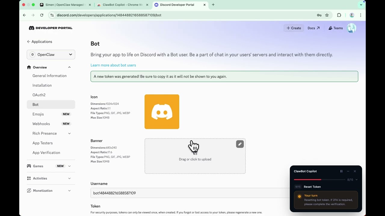 Simen.ai allows one-click deployment of Discord.