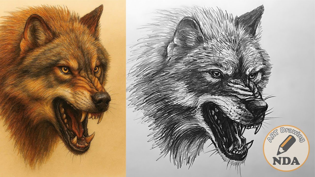 HOW TO DRAW WOLF DRAWING - PENCIL DRAWING