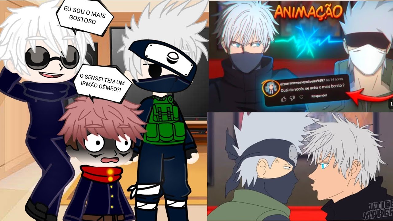 Jujutsu kaisen react KAKASHI E GOJO RESPONDERAM AS PERGUNTAS DOS FÃS!  Voice Makers  😂❤️