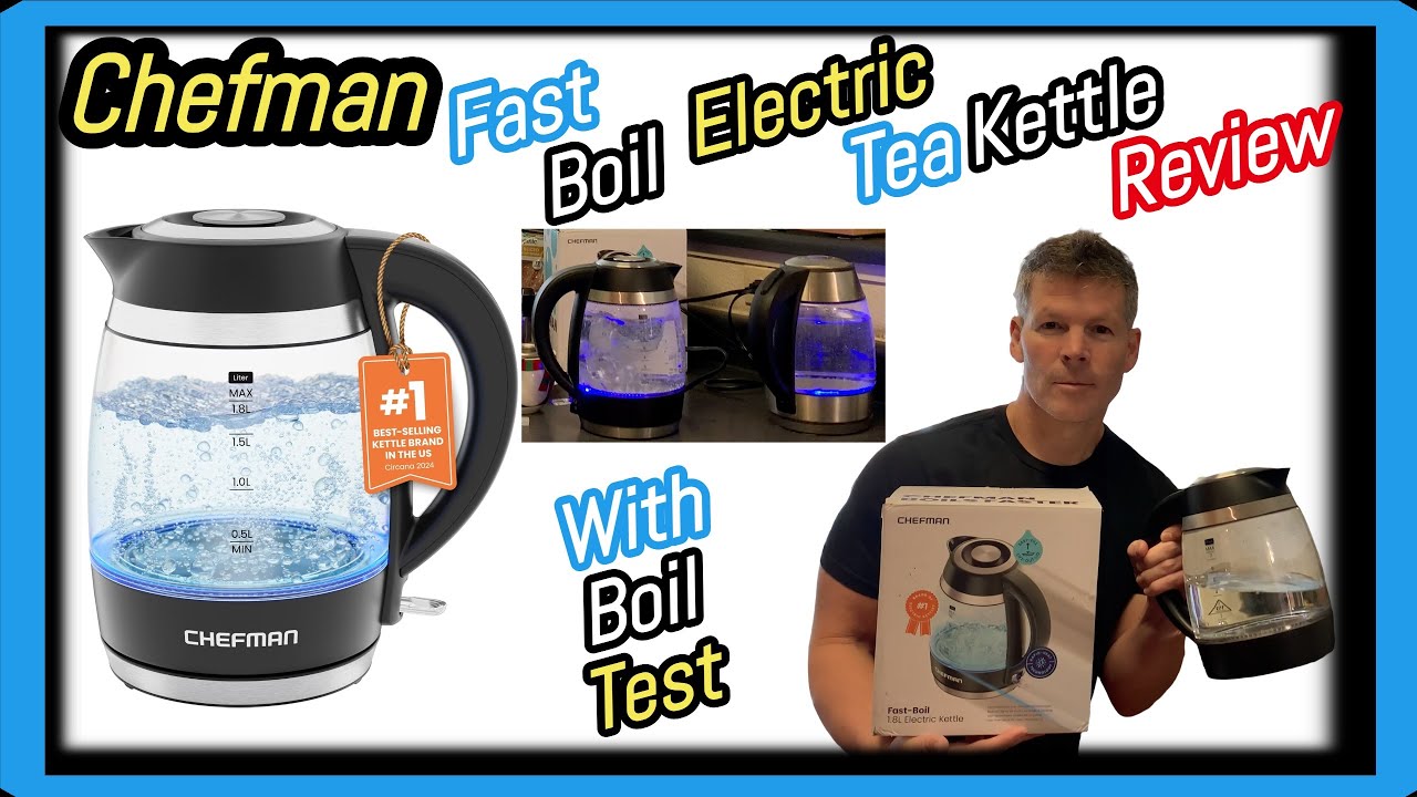 Обзор электрического чайника Chefman Fast-Boil объемом 1,8 литра с тестом на кипячение