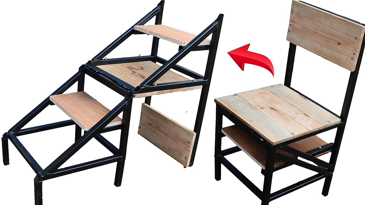 MAKE A LADDER CHAIR AT HOME !! DIY METAL CHAIR
