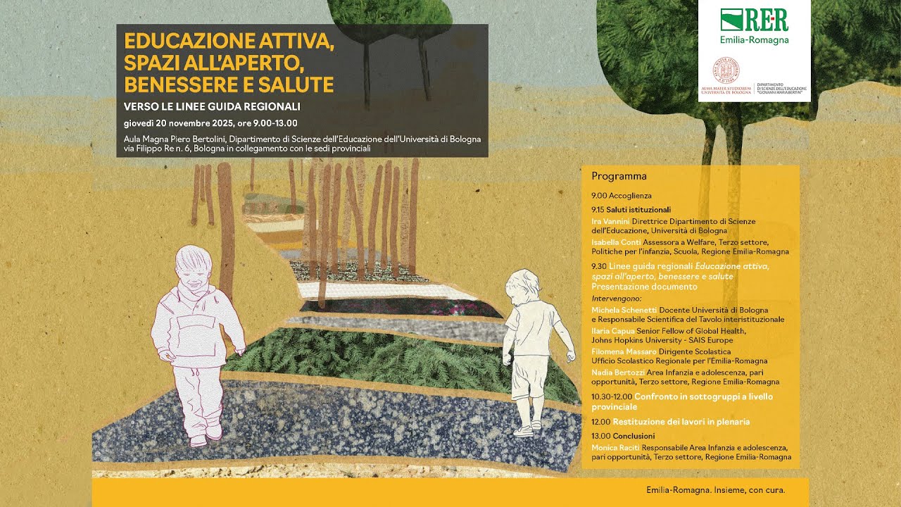 Educazione attiva, spazi all'aperto, benessere e salute.Verso le linee guida regionali. (20/11/2025)