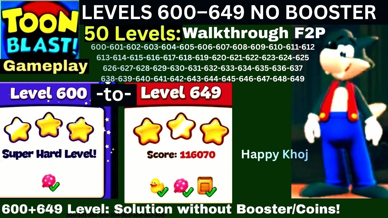 TOON BLAST Level 600-649 — NO BOOSTER F2P Guide 👉50 Levels Walkthrough ⚔️ STUCK Solution Gameplay