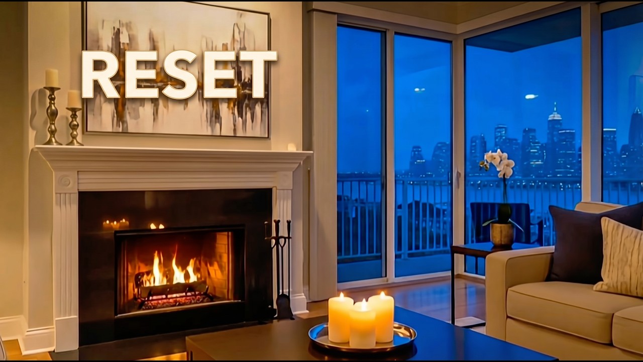 Blue Hour Jazz by the Fireplace 🔥 | 1 Hour Cozy Evening Session