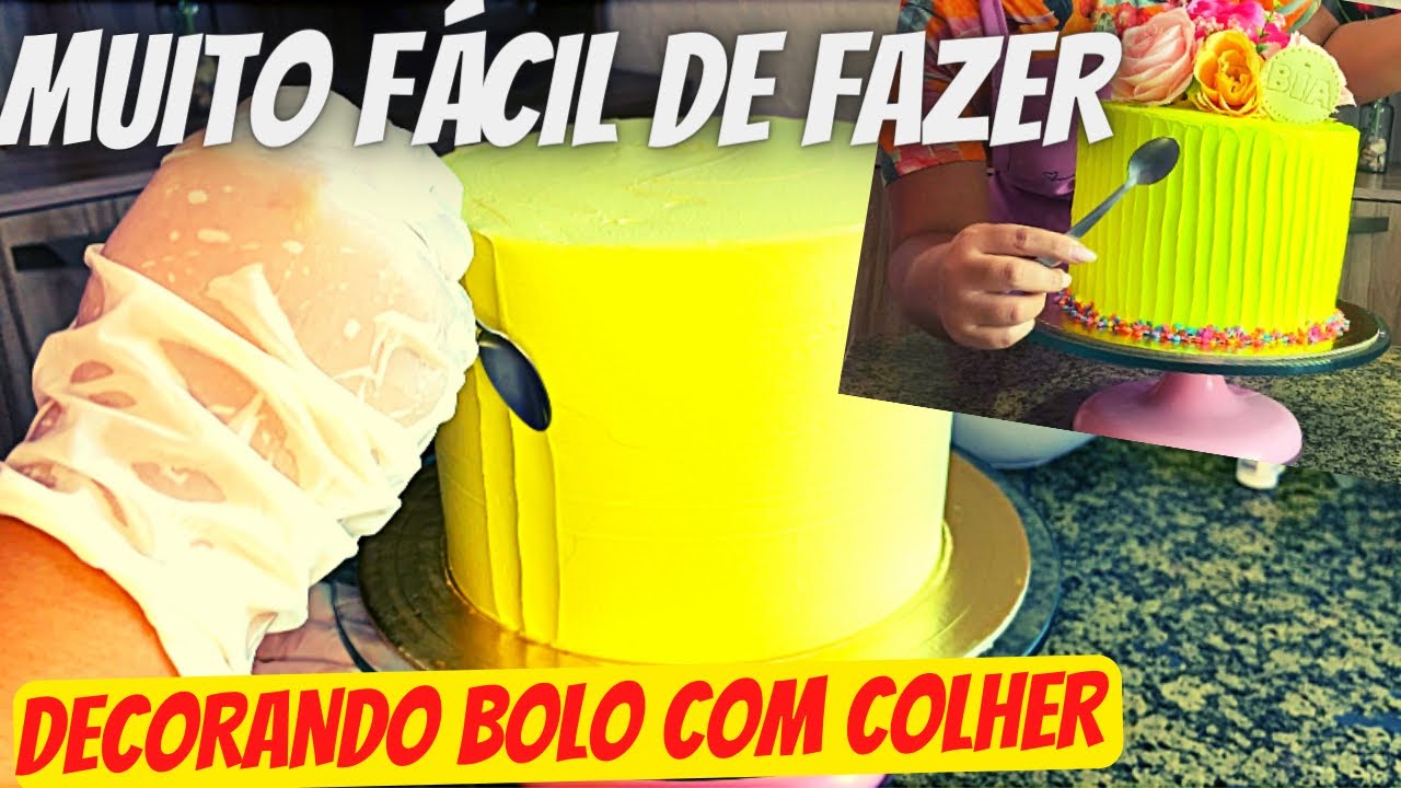 DECORAÇÃO DE BOLO COM COLHER / 🥄Como decorar bolo com colher