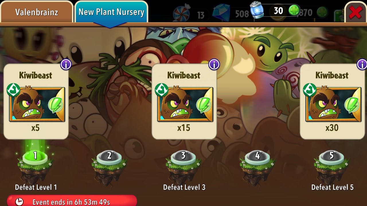 Kiwibeast 🥝 lvl 1–5 Plant of the Week NEW PVZ2 Plants vs. Zombies 2