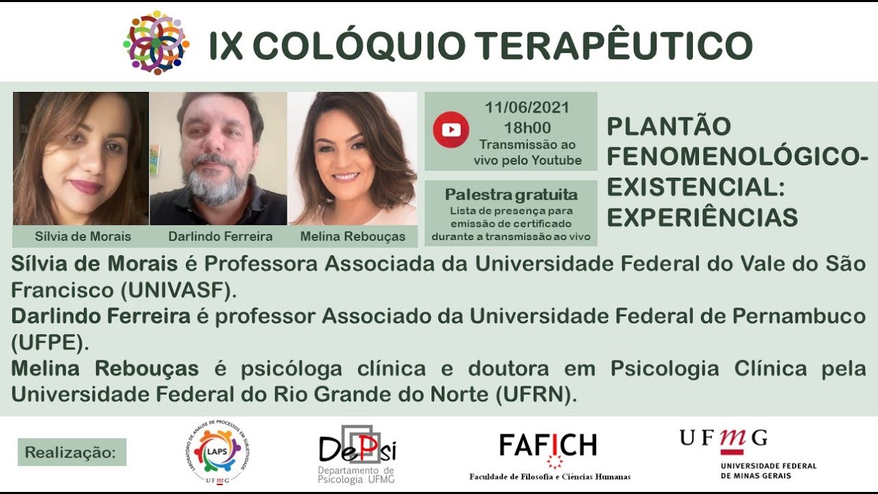IX Colóquio Terapêutico - Plantão Psicológico Fenomenológico-Existencial: Experiências