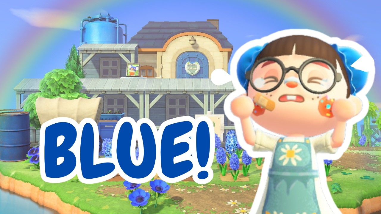 Designing a BLUE flower farm on my RAINBOW island!