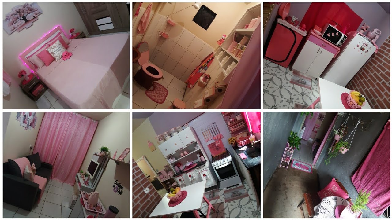 Tour pela minha casa após a reforma | Minha rotina | Casa rosa, pequena e simples | Comprinhas fofas