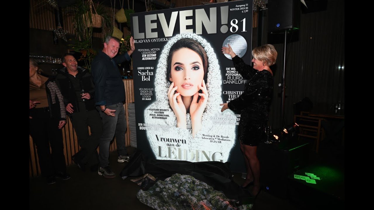 LEVEN Magazine winter 2025 presentatie in Buitencatine van brasserie Buitenhuis www.leidseglibber.nl