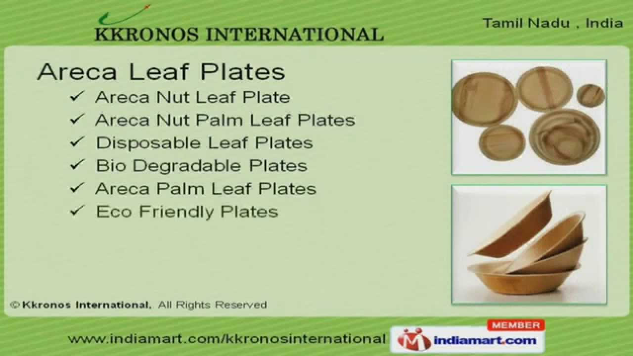 Areca Leaf Plates by Kkronos International, Coimbatore