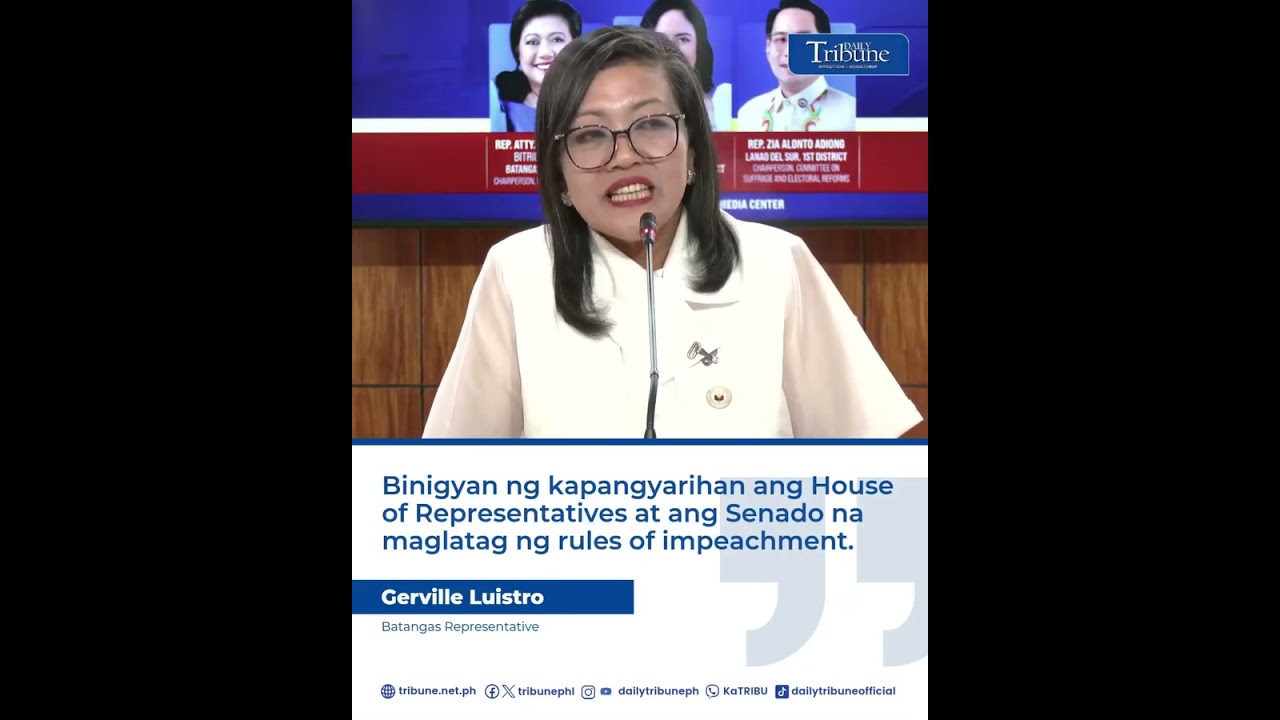 LUISTRO: BOTH CHAMBERS MAY SET RULES FOR IMPEACHMENT TRIAL