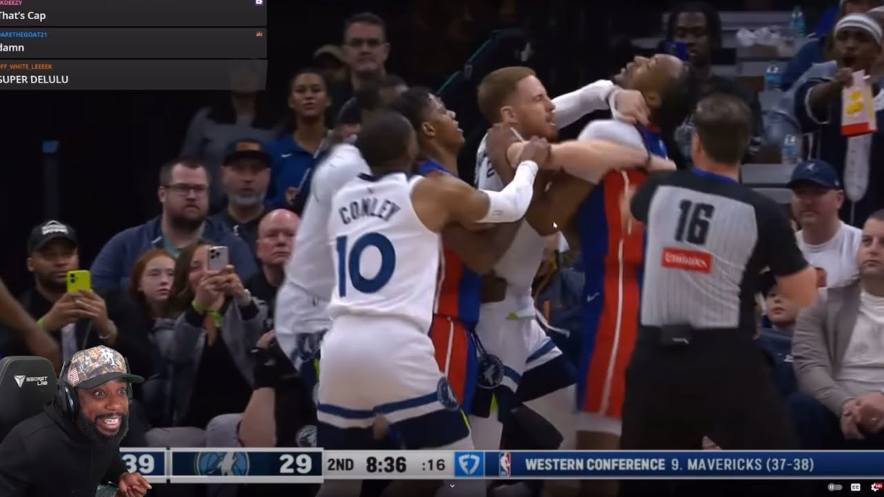 CashNasty Reacts To 7 EJECTED after HUGE FIGHT between Pistons and Timberwolves