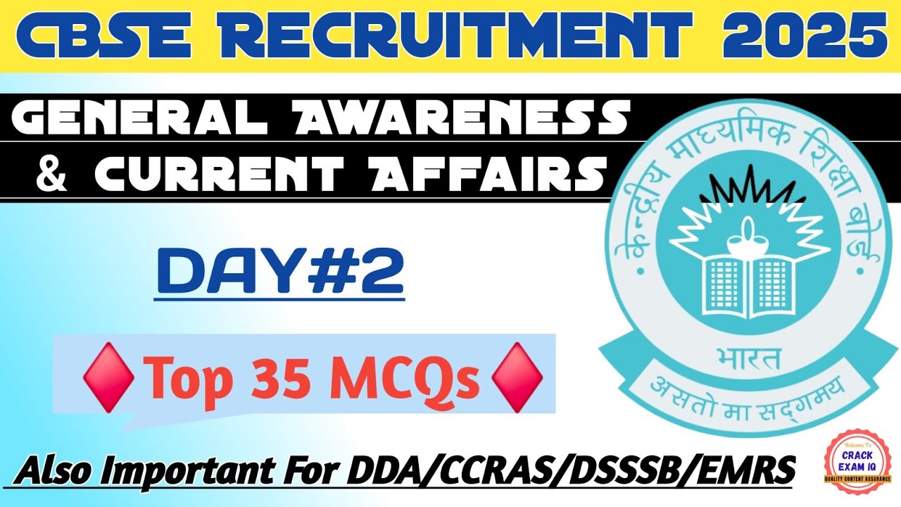 CBSE General Awareness & Current Affairs | DAY-2 |Junior Assistant & Superintendent Recruitment 2025