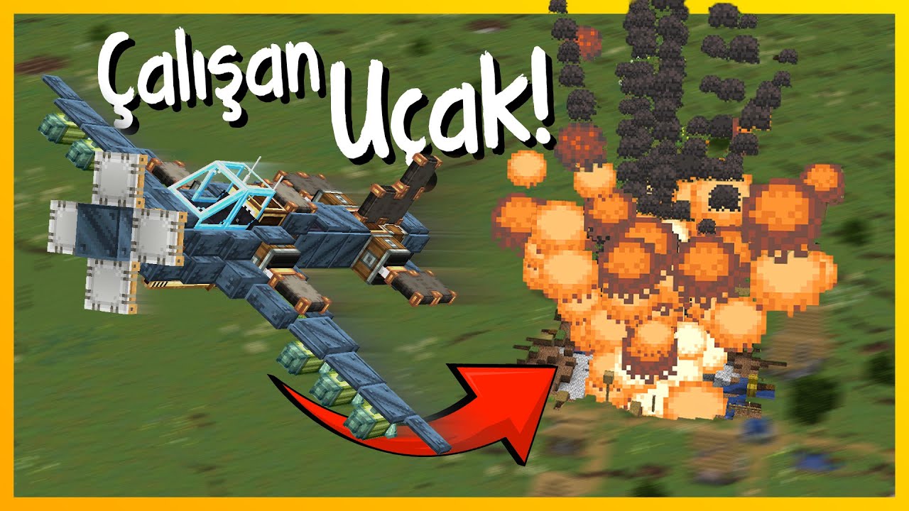 CREATE Modu ile Çalışan Uçak Yaptım 2! | Minecraft Create