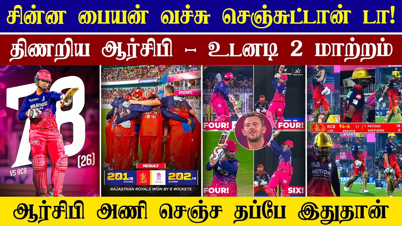 🔴LIVE : RR VS RCB Match Highlights💥| RCB Team's First Loss In IPL 2026😱| CRICTIME |