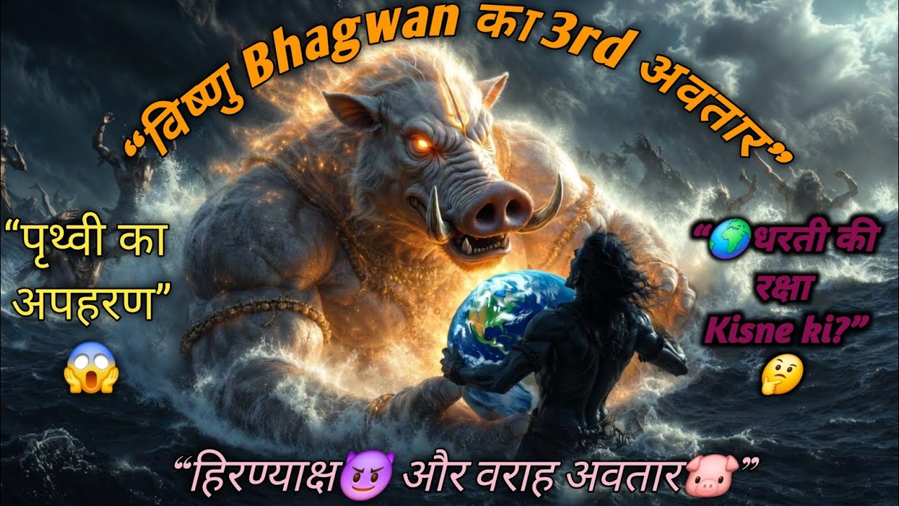 Varaha Avatar Ki Poori Katha || Jab Asur Ne Prithvi Utha Li 😱 || Varaha 🐷vs Hiranyaksha😈