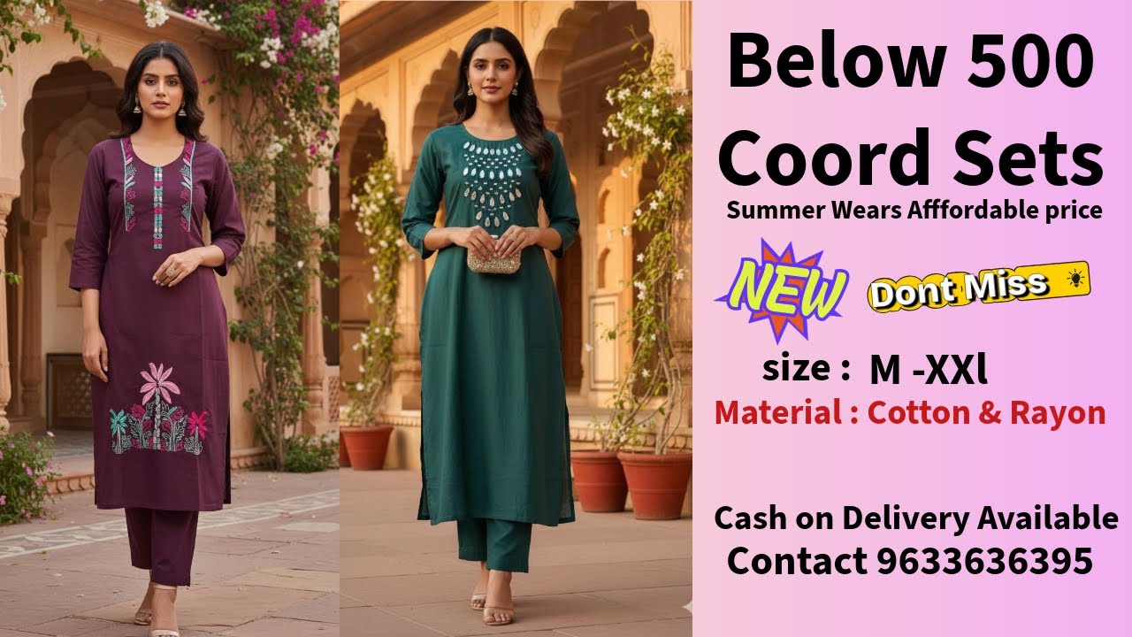 Below 500 😱Coord Sets / ഞെട്ടിക്കുന്ന വിലക്കുറവിൽ സമ്മർ കളക്ഷൻസ് മിസ്സ്‌ ചെയ്യാതെ പാർച്ചസ് ചെയ്തോളു