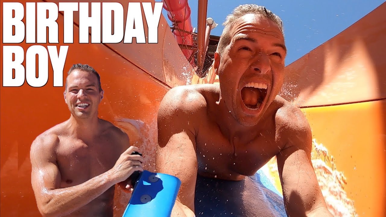 GROWN MAN CELEBRATES 41ST BIRTHDAY LIKE A KID AT A WATER PARK | EPIC WATER SLIDES POV