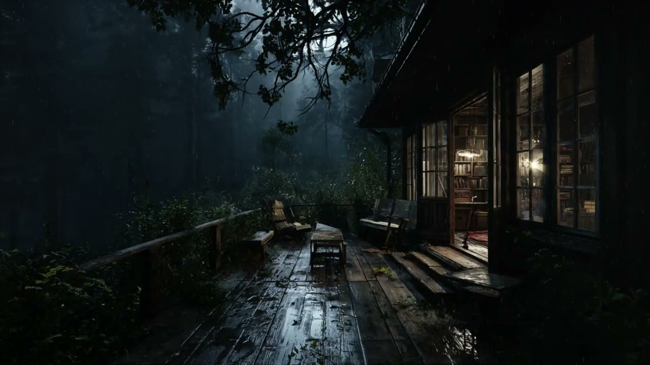 Dark Abandoned Cabin After Rain 🌧️ Deep Night Horror Forest Ambience for Sleep & Relaxation (4K HDR)