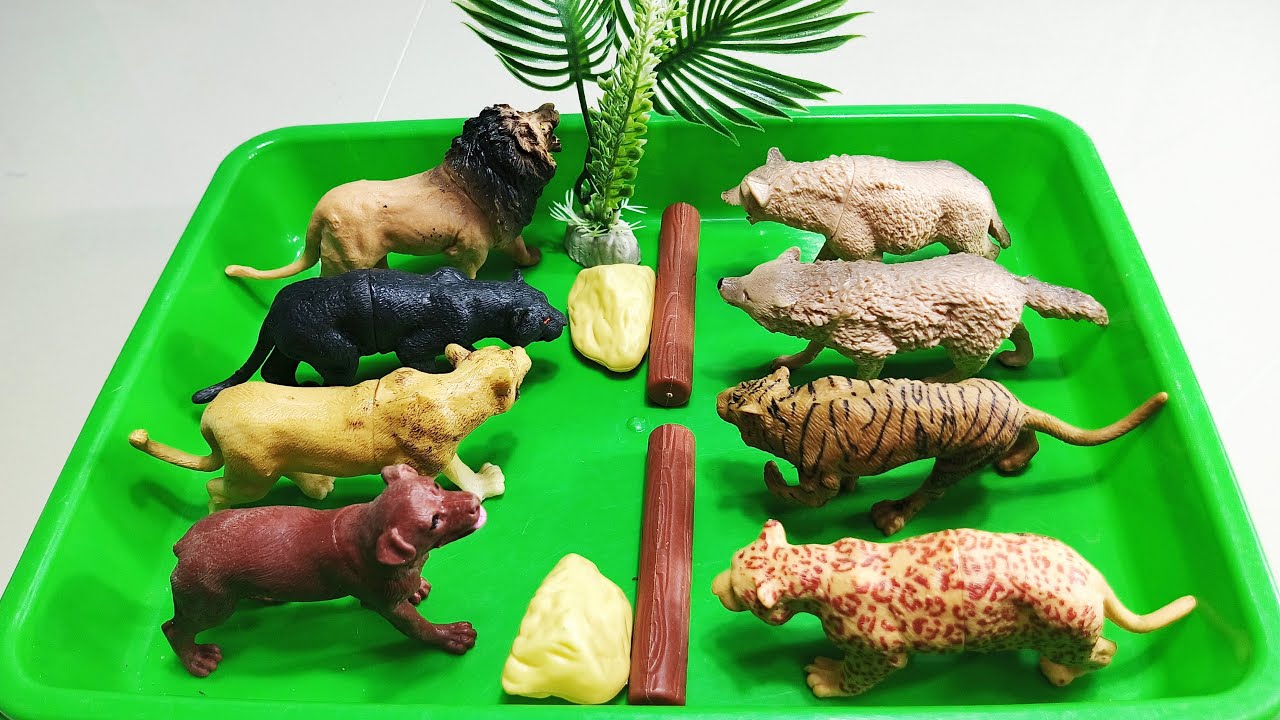 Cow Giraffe Elephant Tiger Panda Rhinoceros Animal Toys, ASMR