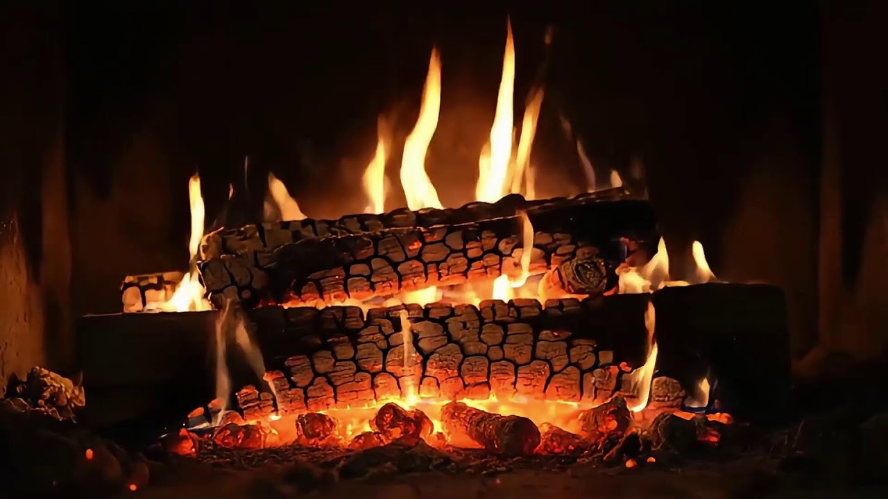 Soothing Fireplace Sounds with Gentle Crackling Fire for Stress Relief