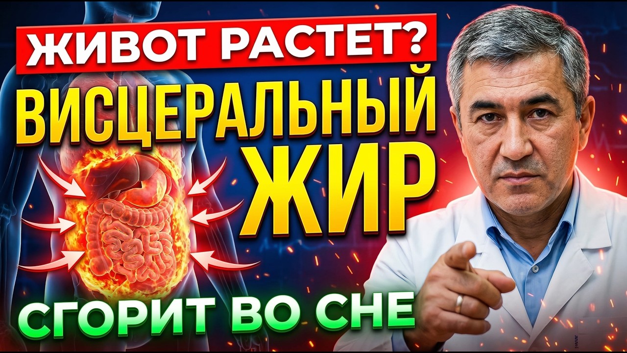 ЖИВОТ УЙДЕТ БЕЗ ДИЕТ! Висцеральный жир сгорит во сне после 55 лет | ЛАЙФХАК