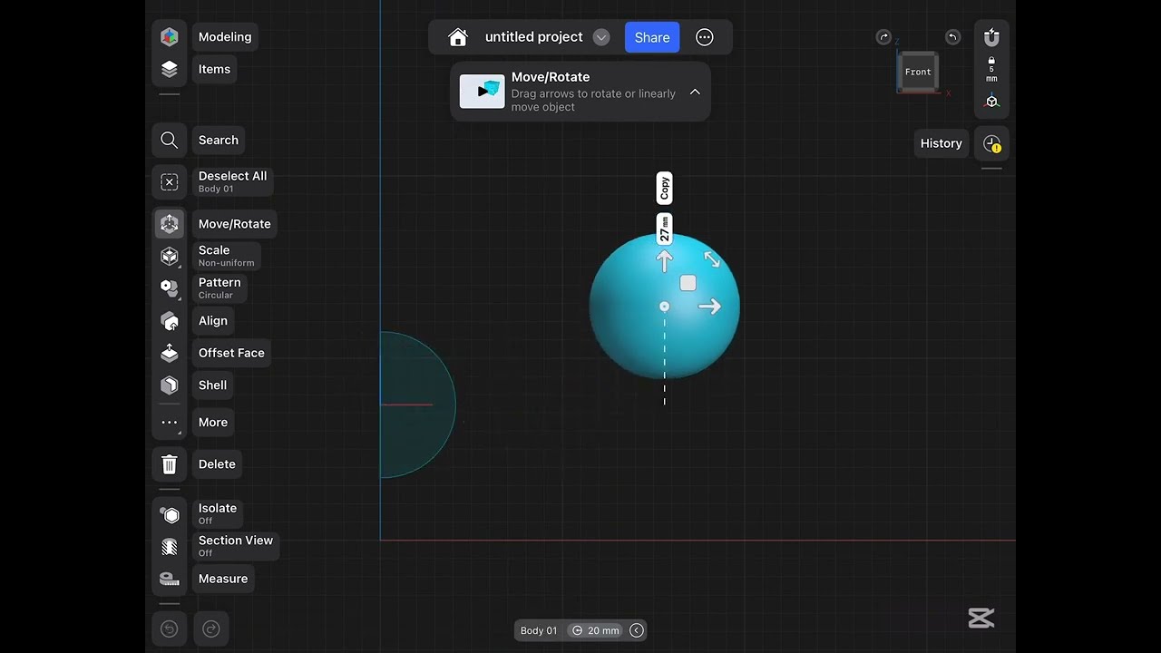 How to make a sphere on Shapr3D &mdash; Shapr3D tutorial || 3D sphere tutorial
