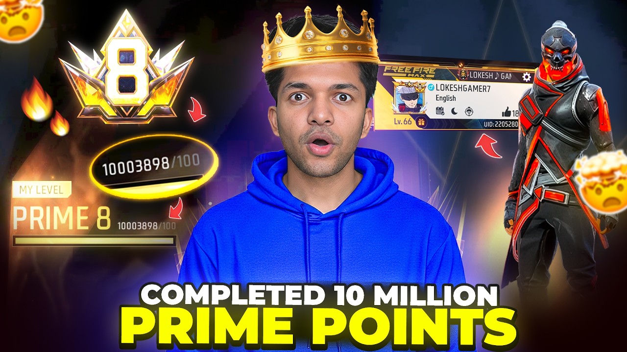 Free Fire Completed 10 Million Prime Points in My ID Spend 1 Crore Rupees in 7 Years