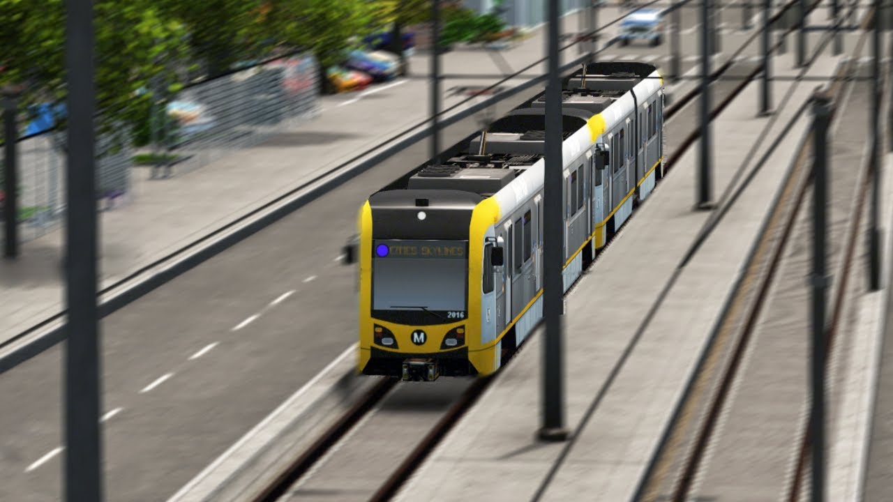 Cities: Skylines - First Person Light Rail Train Ride - Line 1