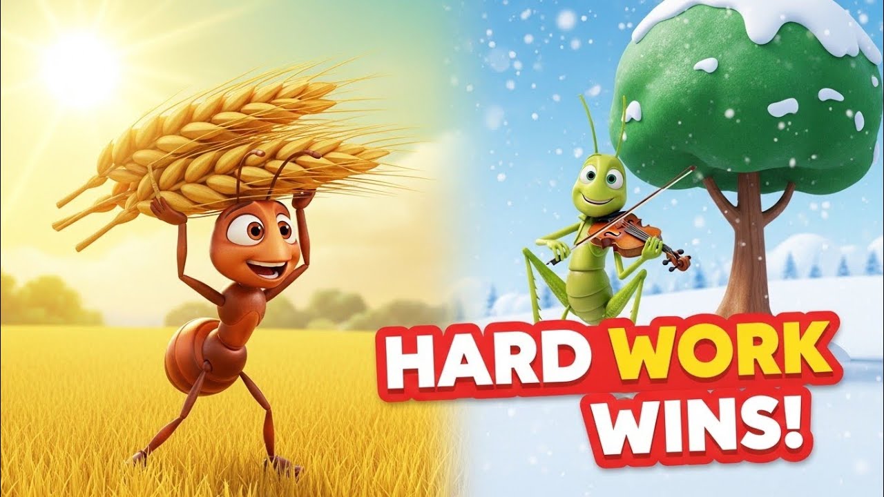  The Ant and the Grasshopper Story for Kids  | | Kids Learning Rhyme + More Nursery Rhymes#babysongs