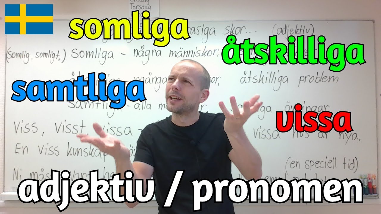 Somliga, åtskilliga, samtliga, vissa (adjektiv/pronomen, vad betyder de?) SFI