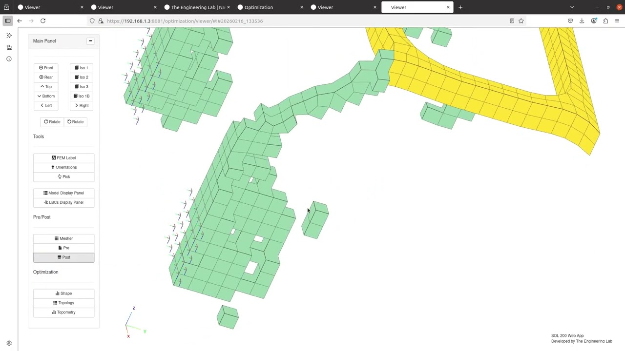 Оптимизация топологии для ограничений по собственным частотам с помощью MSC Nastran