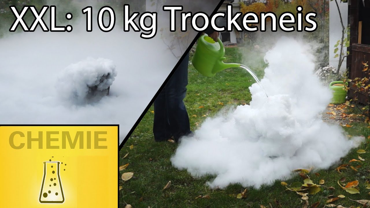 XXL: 10 kg Trockeneis vs. hei&szlig;es Wasser