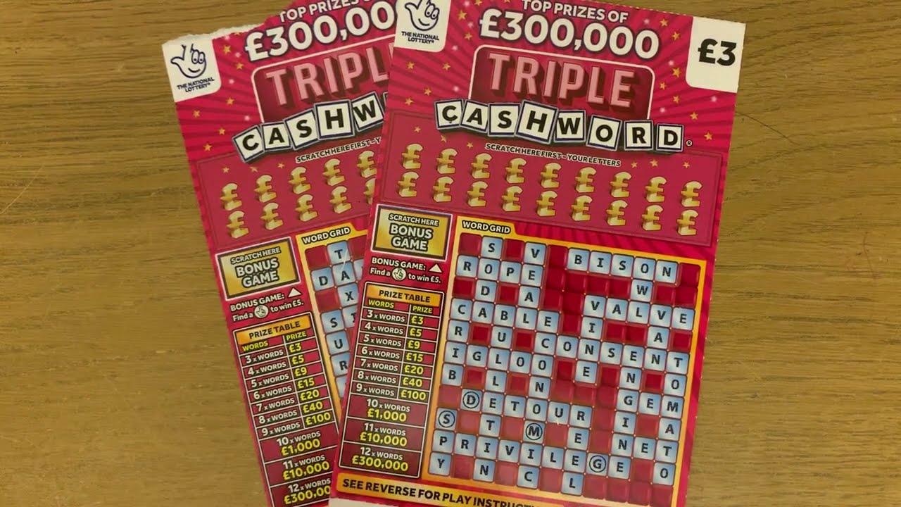 £3 Triple Cashword Pink Scratch Cards! UK National Lottery new Scratchcards