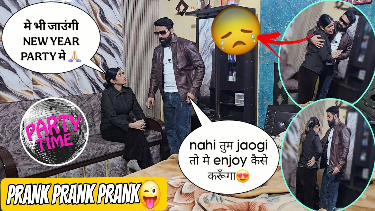 Going to NEW YEAR PARTY CELEBRATION WITH FRIENDZZ.. PRANK ON WIFE😎 She cried😪 