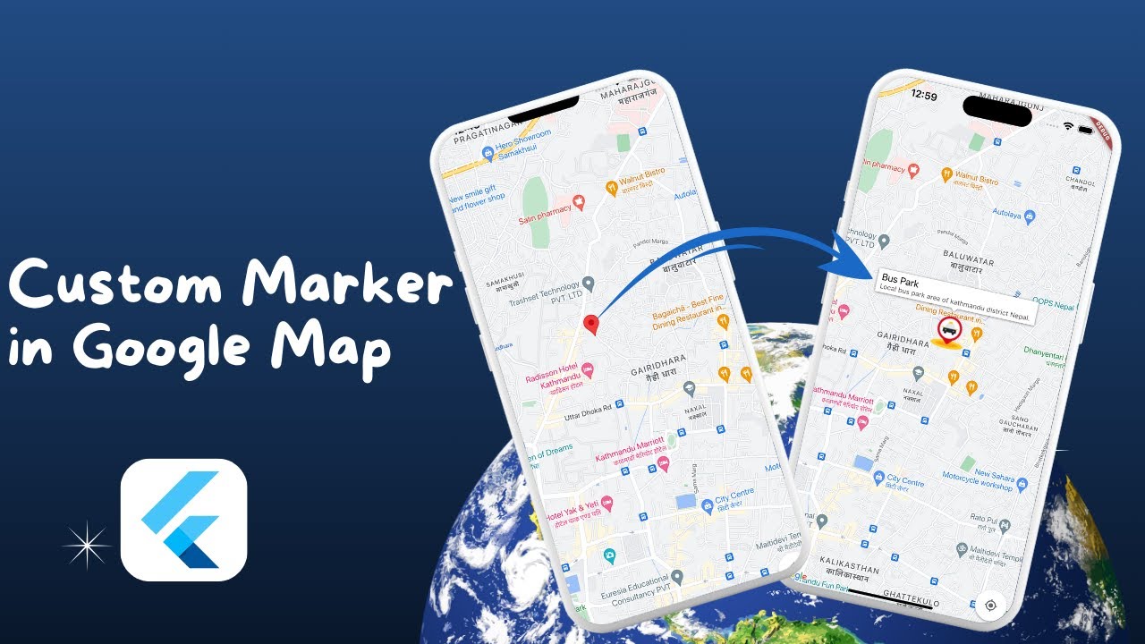 Добавить пользовательский маркер в Google Maps Flutter || Google Maps Flutter