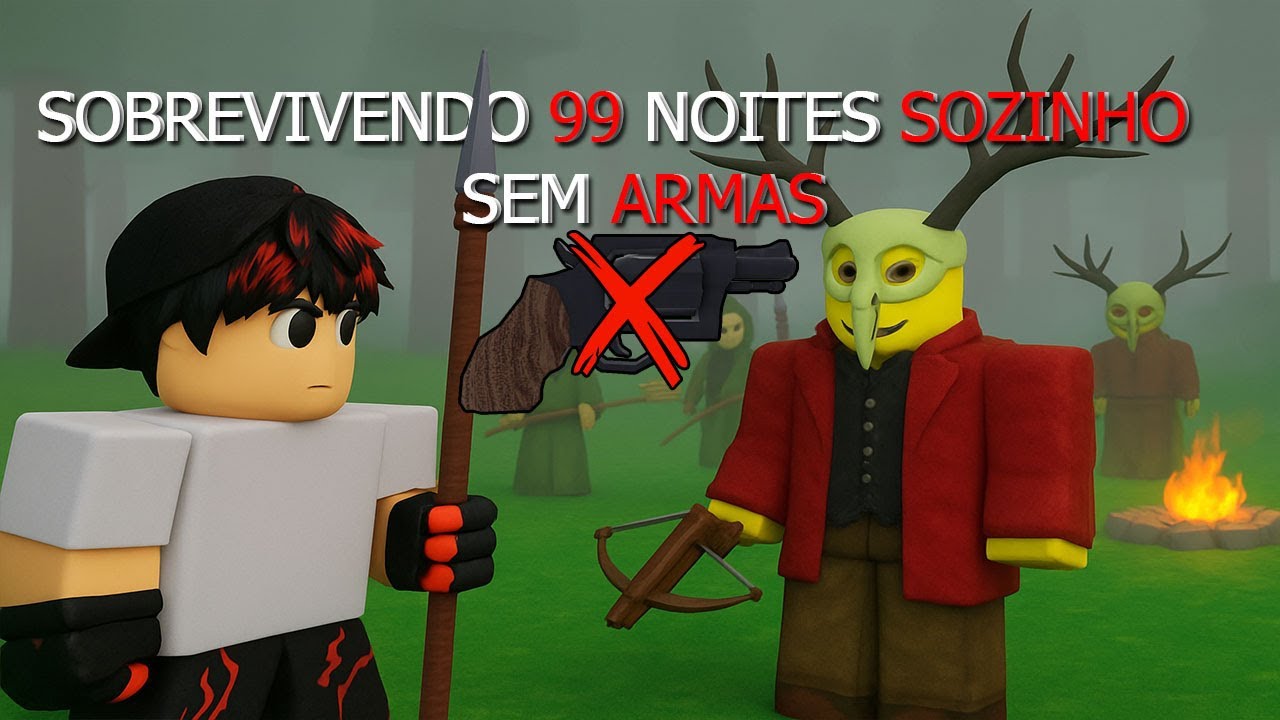 SOBREVIVENDO 99 NOITES SOMENTE COM A LANÇA NO 99 NOITES NA FLORESTA