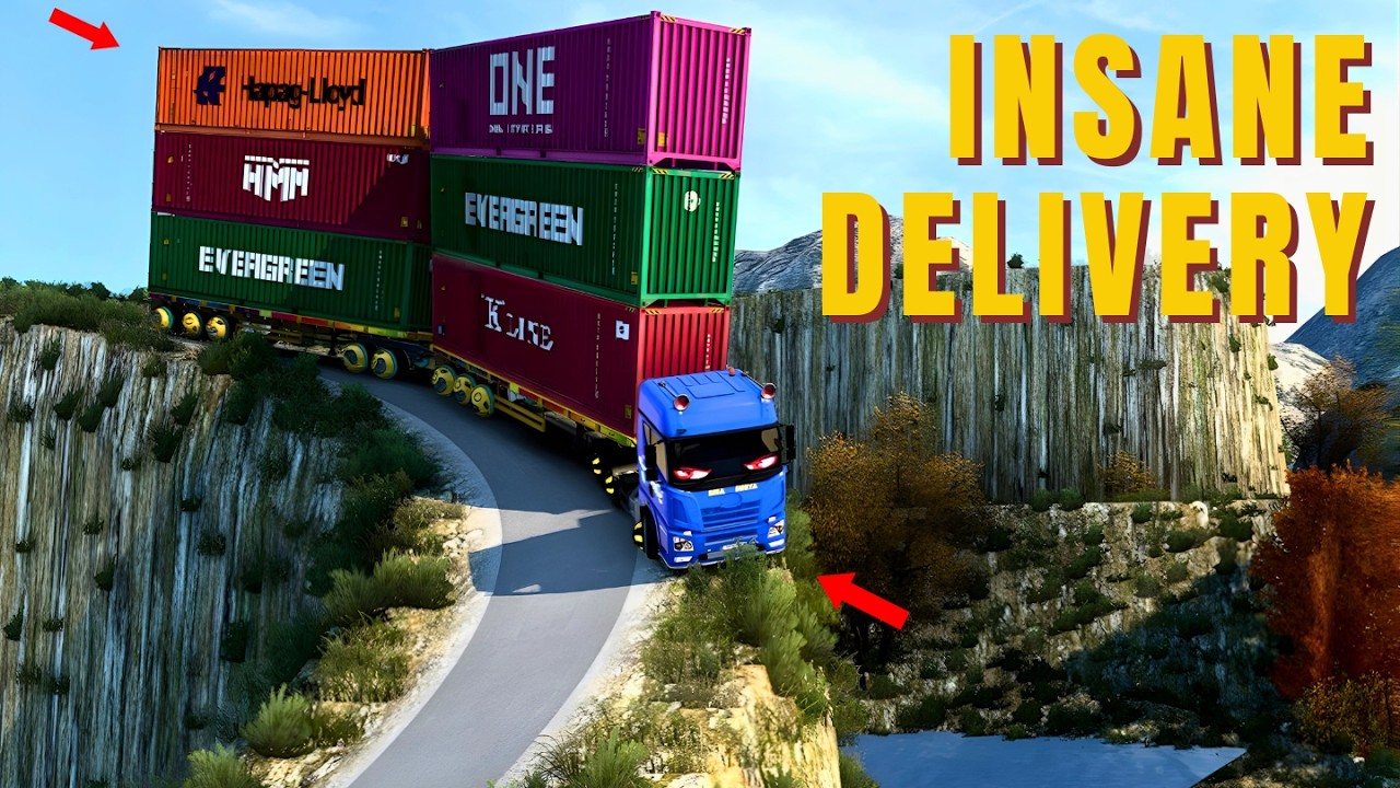 Overloaded Trailer - the most dangerous road | Euro Truck Simulator 2