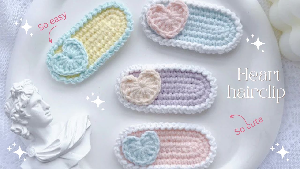 How To Crochet Heart Hair Clip Crochet ❤️ | Easy Step-by-Step Guide, Beginner-Friendly