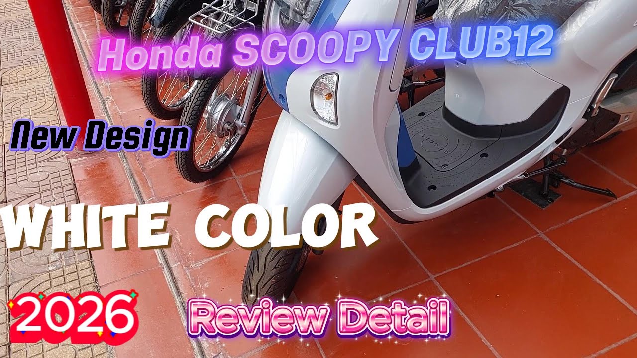 Honda SCOOPY CLUB12 2026 White Color Review Detail, New Design The Best Choose.