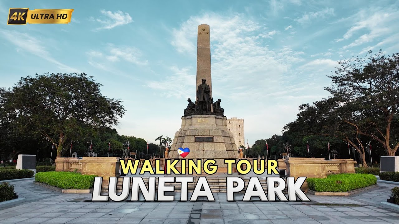 🇵🇭 Luneta Park (Rizal Park) Przygoda, historia, ogrody, jedzenie i tańczące fontanny 🌆 4K