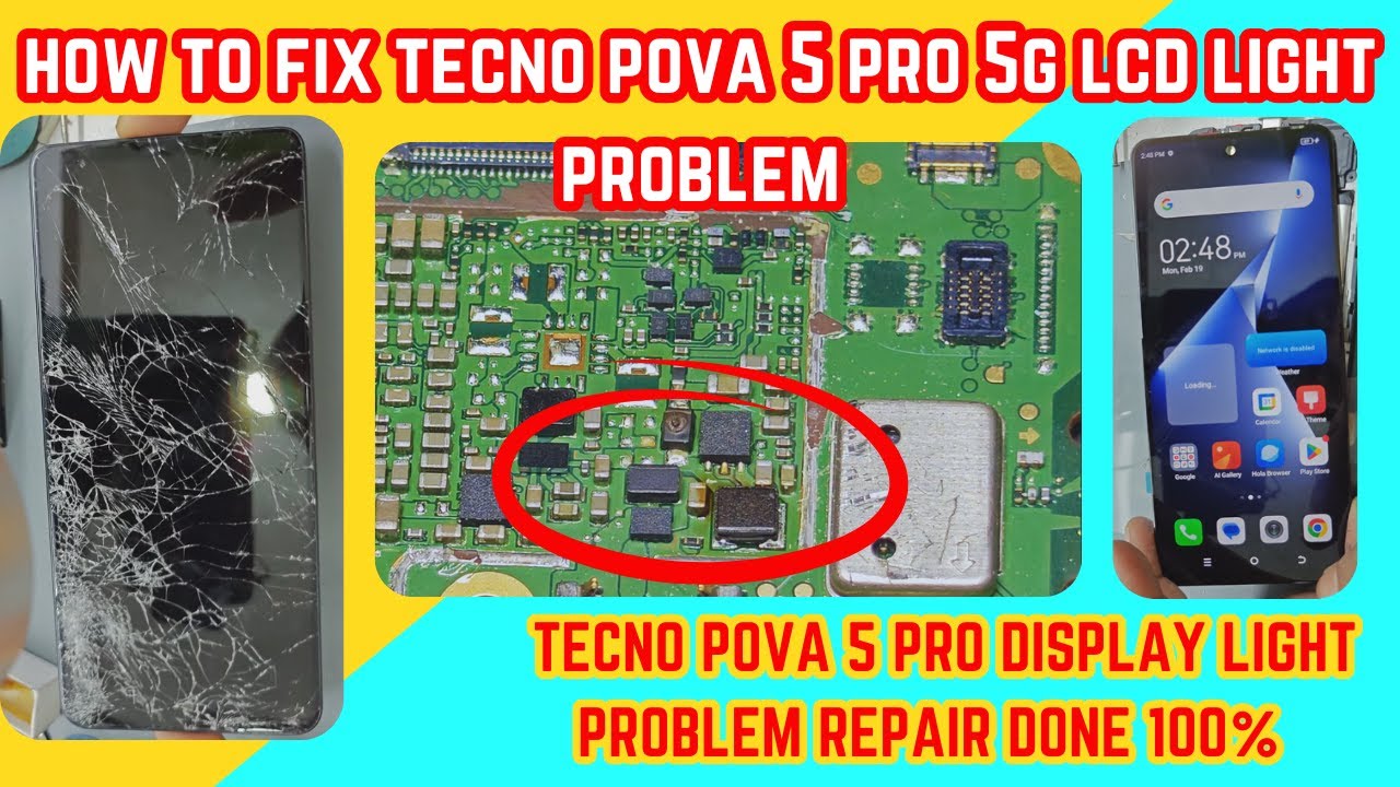 how to fix tecno pova 5 pro 5g lcd light problem