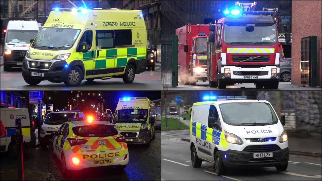 Tactical Firearms + Fire engines, Police and Ambulances responding in Manchester