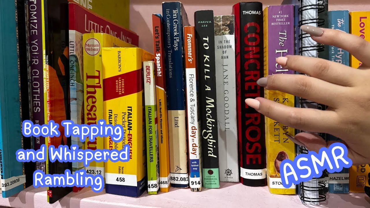 ASMR | Whispered Ramble + Tapping on my Book Collection 📚